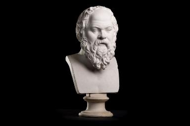 Porträtkopf des Philosophen Sokrates (im sog. Typus B) auf moderner Büste
