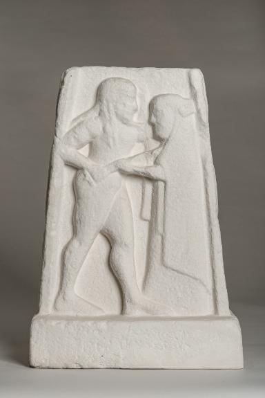 Lakonische Stelenbasis: sog. Menelaos und Helena