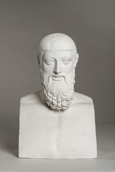 Porträtkopf des Tyrannentöters Aristogeiton auf moderner Herme