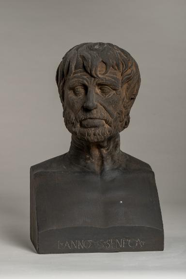 Porträtkopf eines Dichters (Hesiod?) auf moderner Büste, sog. Pseudo-Seneca