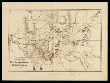 Reisewege von Oscar Neumann in Nord-Ost-Afrika, 1893/4