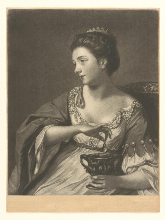 Die Schauspielerin Kitty Fisher als Kleopatra
