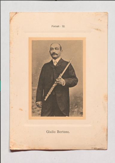 Giulio Bertone aus Adolph Goldbergs Porträt-Sammlung hervorragender Flöten-Virtuosen, Dilettanten und Komponisten